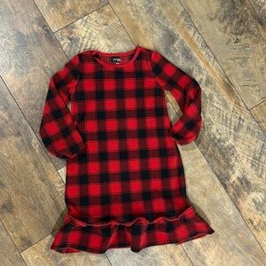 SIMPLE JOYS (Carter’s) Toddler Buffalo Plaid Fleece Nightgown, Size 2/3, EUC